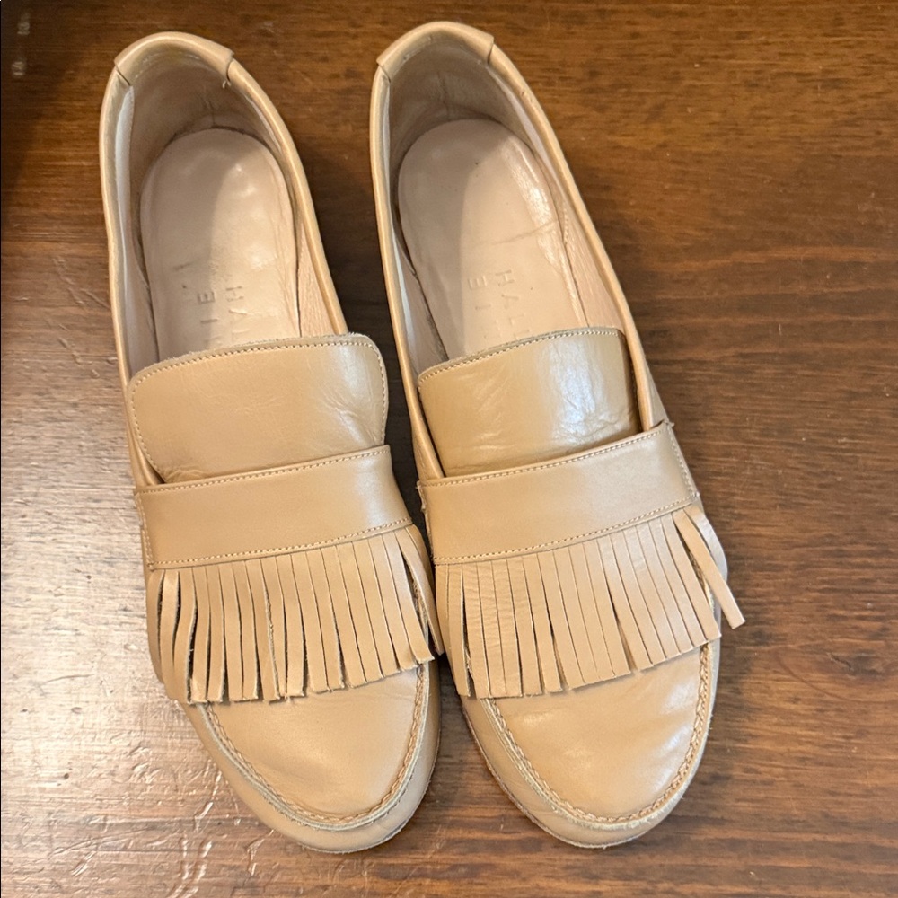 Jamie Haller Fringed Tan Leather Loafers